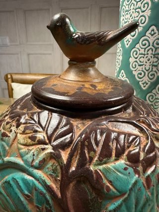 Jarrón Ornamental Tapadera
