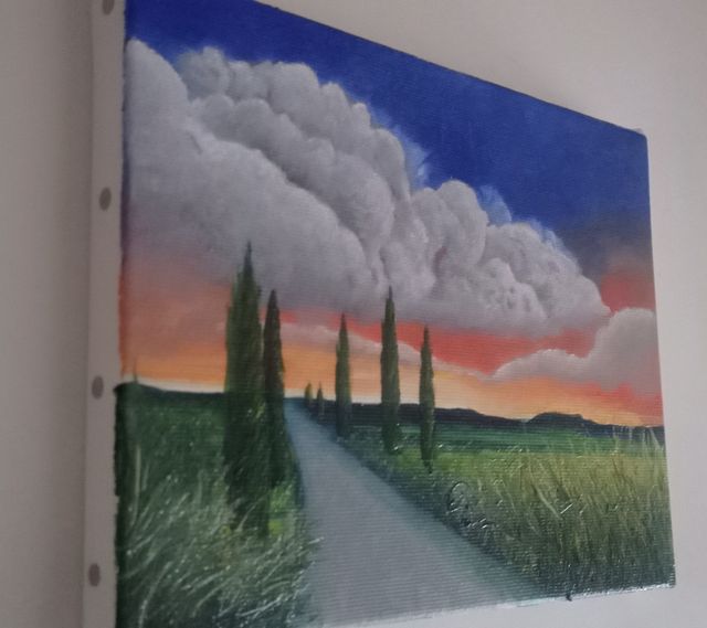 Quadro Paesaggio Toscana dipinto a mano
