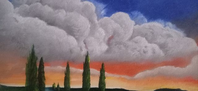 Quadro Paesaggio Toscana dipinto a mano