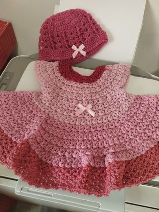 Vestito bimba 0-3 Mesi fatto a mano