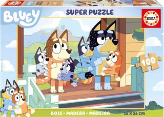 Bluey Madera Puzzle Infantil PUZZLE 4 en 1 Mundo