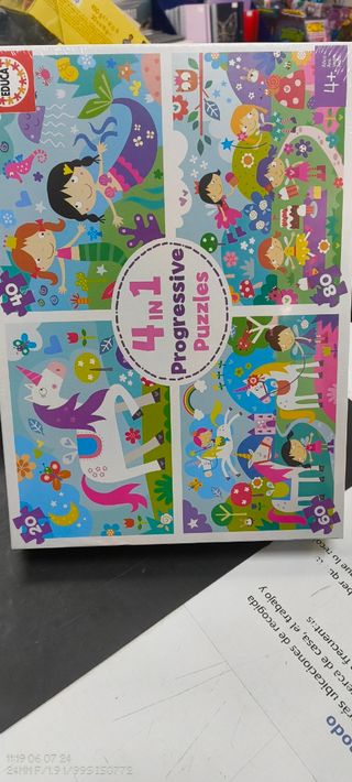 Bluey Madera Puzzle Infantil PUZZLE 4 en 1 Mundo
