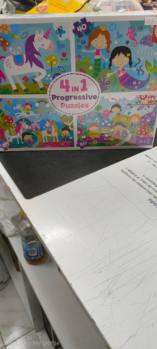 Bluey Madera Puzzle Infantil PUZZLE 4 en 1 Mundo