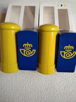 LOTE 4 HUCHAS DOBLES BUZÓN CORREOS AMARILLA Y AZUL