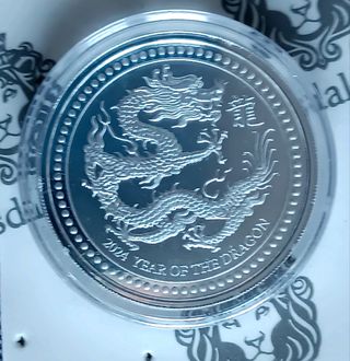 Moneda 2 Onzas de Plata Dragón 2024