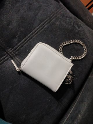 cartera blanca de piel sintética con/sin cadena