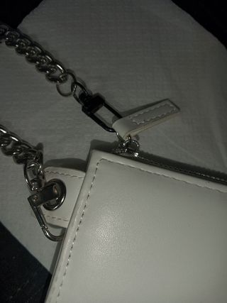 cartera blanca de piel sintética con/sin cadena