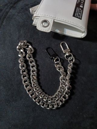 cartera blanca de piel sintética con/sin cadena