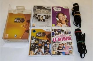 Pacchetto Wii/Wii U 4 giochi karaoke + 2 microfoni