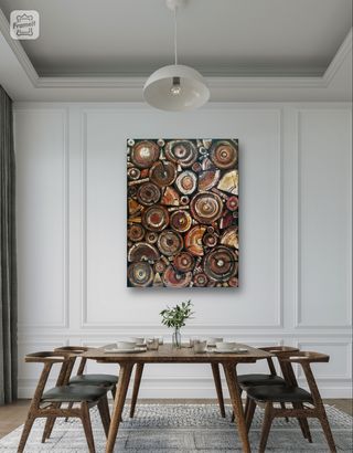 Cuadro óleo texturizado "Leña"