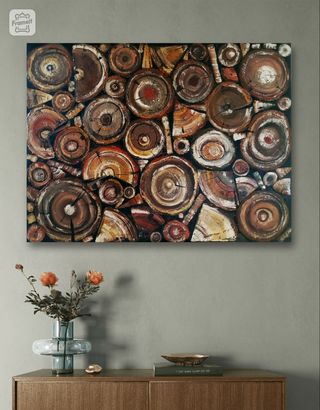 Cuadro óleo texturizado "Leña"