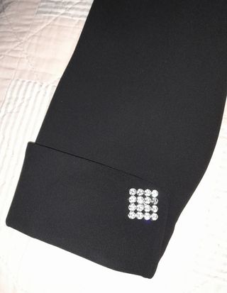 Americana de señora. Negra con solapa blanca