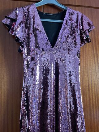 Vestido lentejuelas Zara