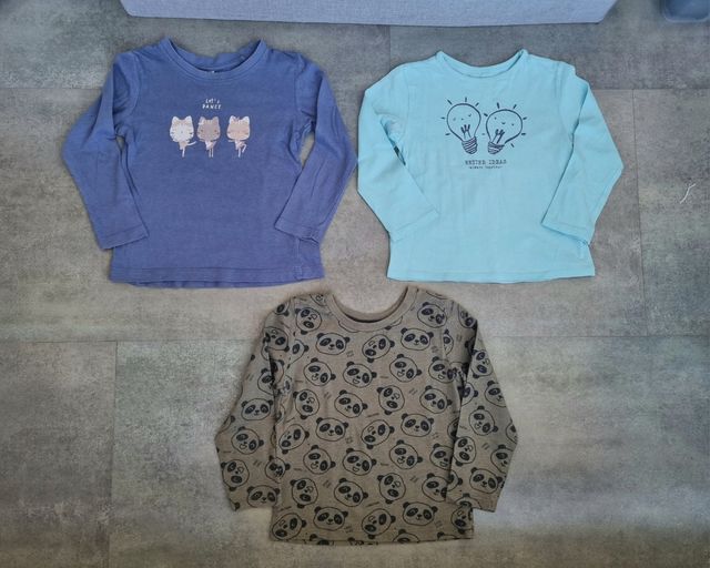 Camiseta manga larga niño bebé talla 98 (pack 3)