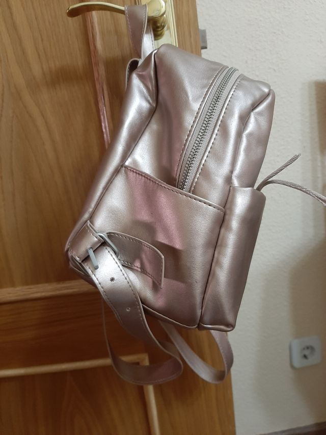 Mochila infantil, rosa/dorada