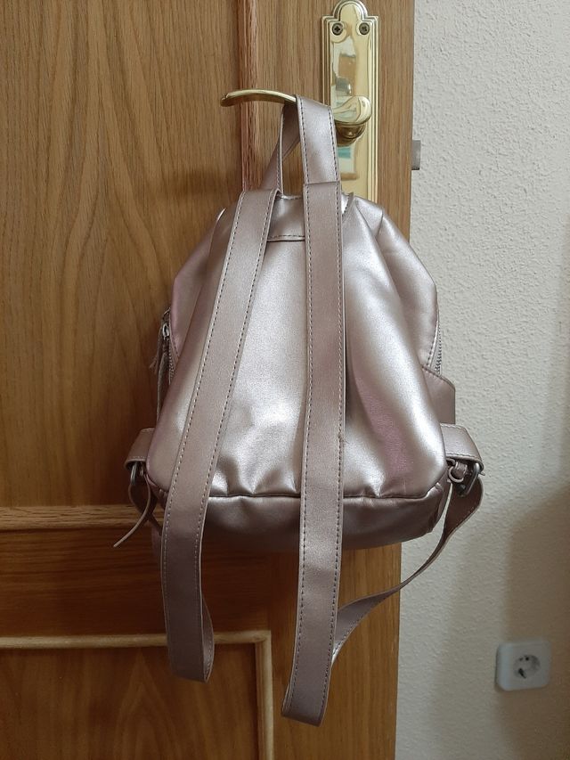 Mochila infantil, rosa/dorada