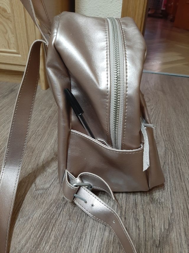 Mochila infantil, rosa/dorada