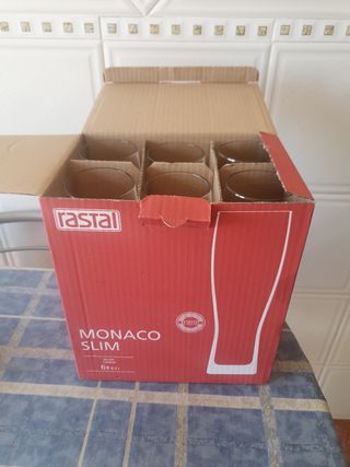 6 VASOS CERVEZA MONACO SLIM 0,5l.