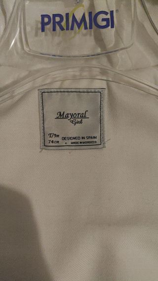 pelliccia imbottita Mayoral neonata panna cappucci