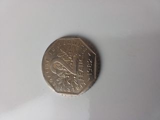 Dos francos franceses moneda