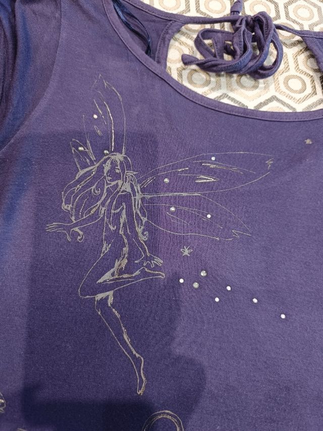 Camiseta hadas azul tinta