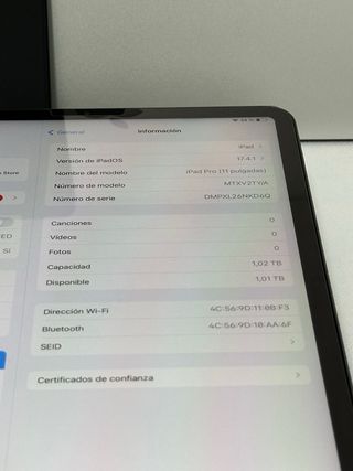 Ipad pro 11 1000gb gris