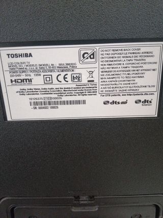 TOSHIBA 50" solo tengo las piezas