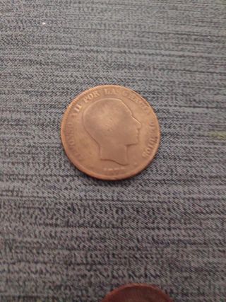 Cinco monedas de Alfonso XII