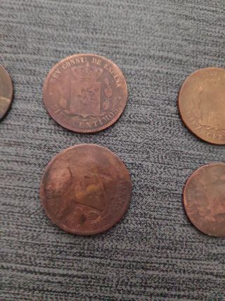 Cinco monedas de Alfonso XII