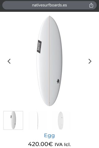 Tabla surf 5’11 32,6litros Native surfboards