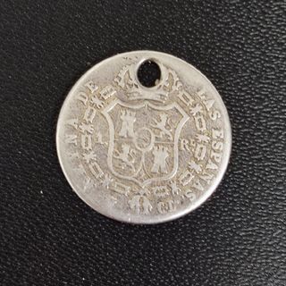 Plata.Dos Monedas Isabel II 1864 y 1848.