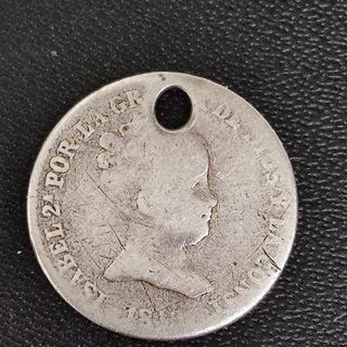 Plata.Dos Monedas Isabel II 1864 y 1848.