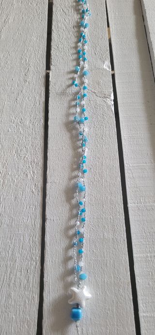 Collana uncinetto azzurro 