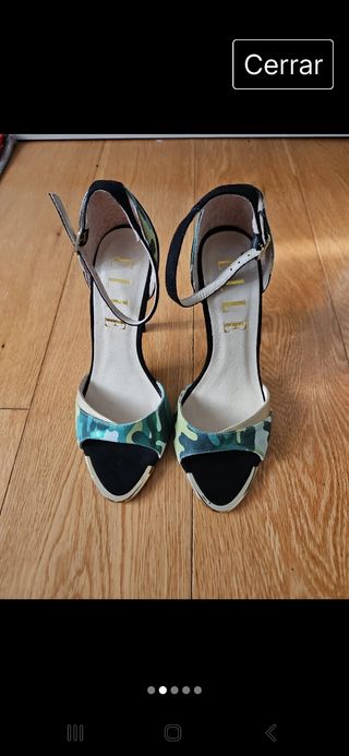 Sandalias tacon con correa tobillo