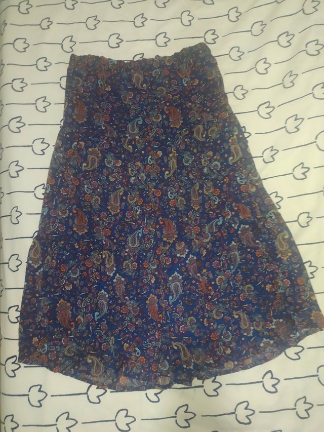 Falda larga estampado paisley (amebas)