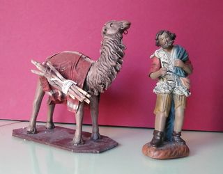 Pastor con camello figura barro 14 cm