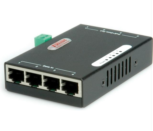 ROLINE Gigabit Ethernet PoE Injector, 4 porte