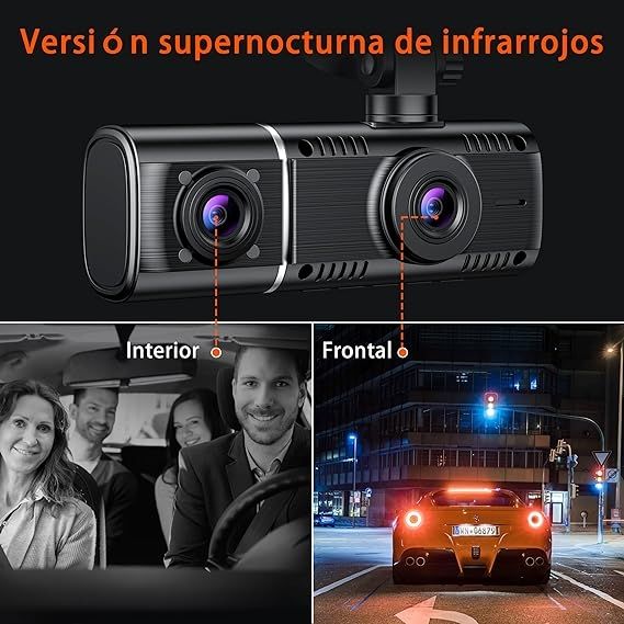 Dash CAM Coche 3 Canales Dashcam 1080P Cámara de C