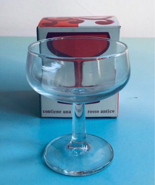 6 bicchieri aperitivo rosso antico ‘70