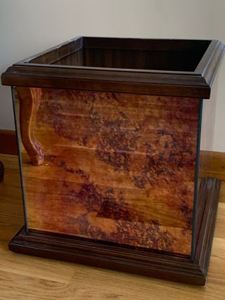 MACETERO MADERA Y CRISTAL