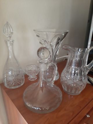 Jarrones de Bohemia varias piezas.