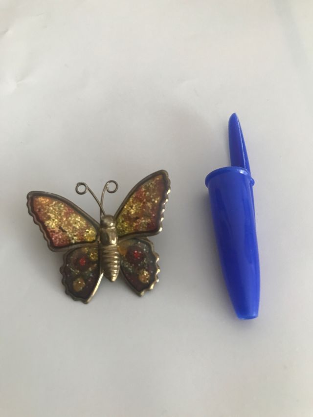 2 broches mariposas vintage