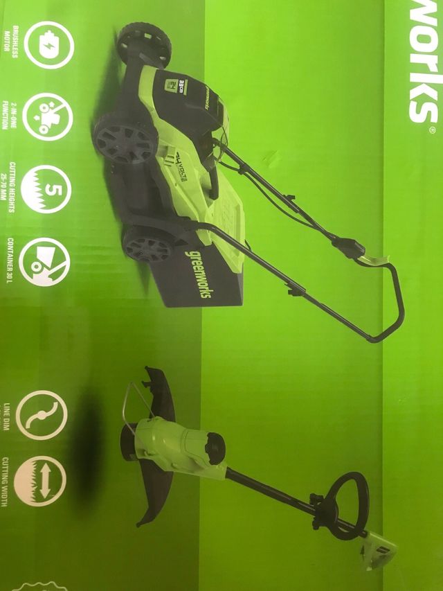 Kit Corta Cesped Jardin Greenworks a bateria 24v