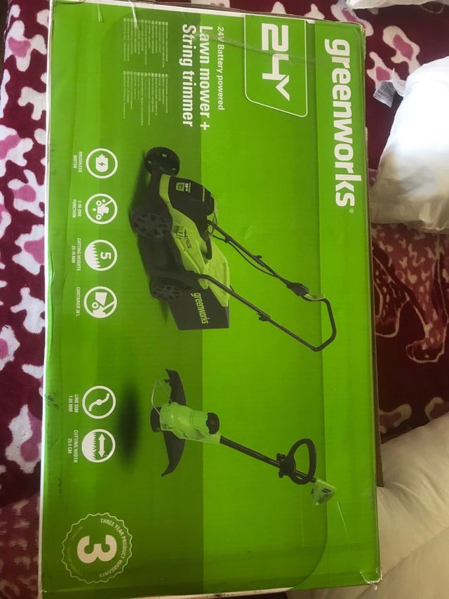 Kit Corta Cesped Jardin Greenworks a bateria 24v