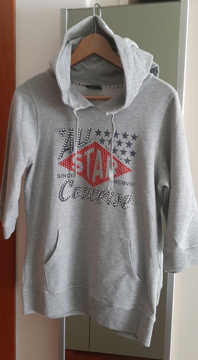 Felpa leggera Converse grigia