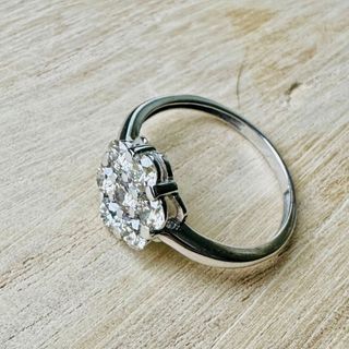 Sortija oro blanco y brillantes 
