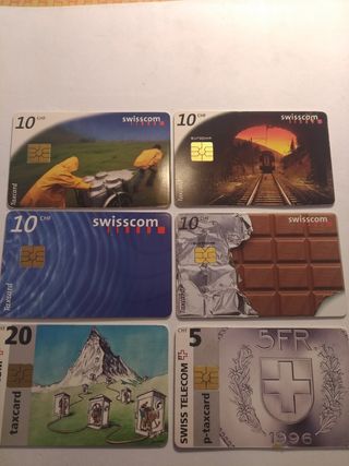 Sei tessere telefoniche svizzere