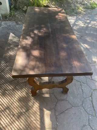 Juego mesa comedor y de salon/cafe madera maciza