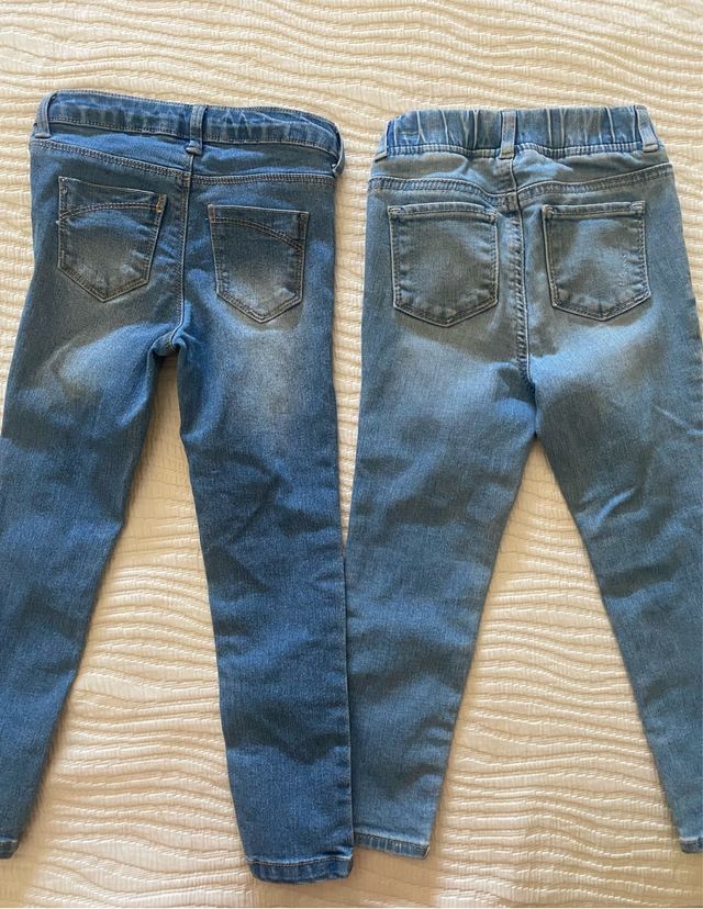 Lote 2 pantalones vaqueros niña 4/5 años