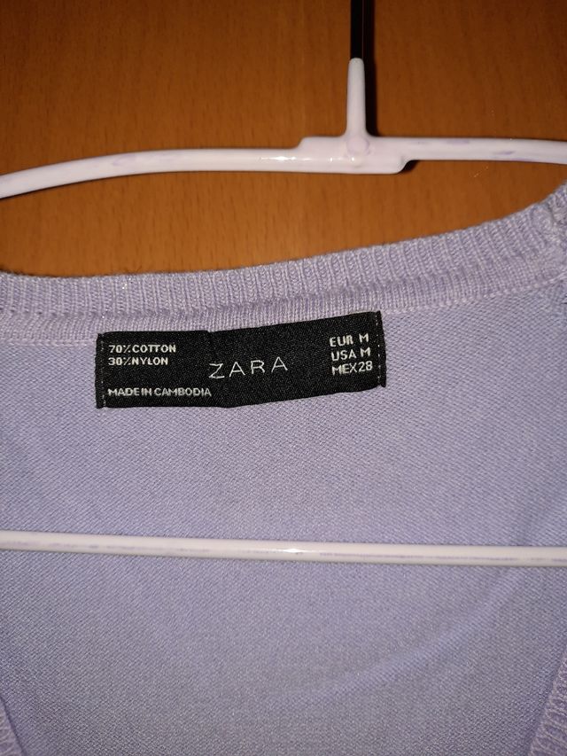 Cardigan algodón lila Zara